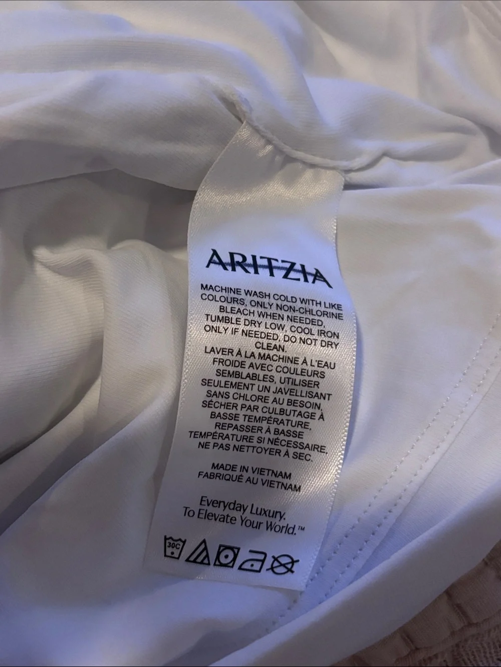 Aritzia Contour Flourish White Tank Top, new without tags - Picture 7 of 8